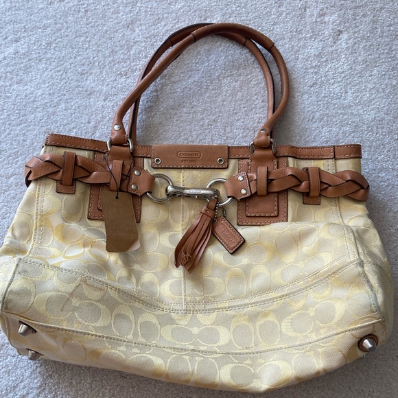 Coach yellow handbag - Picture 1 of 8